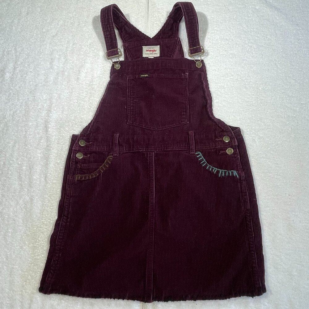 Wrangler Corduroy Overall Dress Purple Boho 90s Style Retro Small - Picture 4 of 16